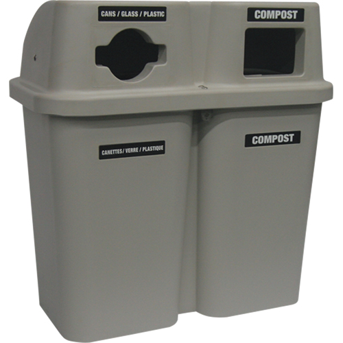 Recycling Containers Bullseye, Curbside, Plastic, 2 x 22 US gal. SPOC Demo