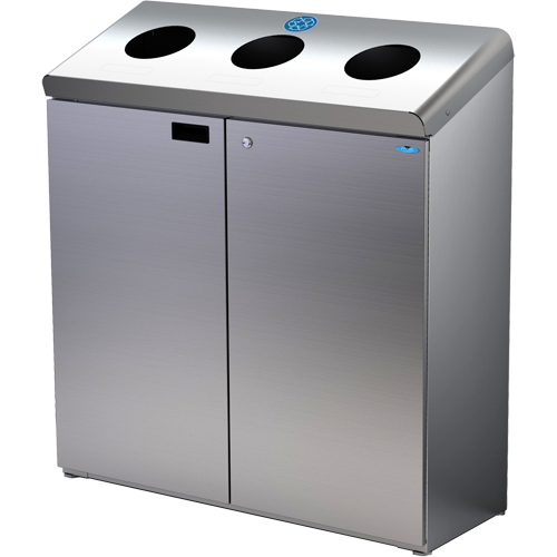 Floor Standing Recycling Station, Bulk, Stainless Steel, 42 gal. SPOC Demo
