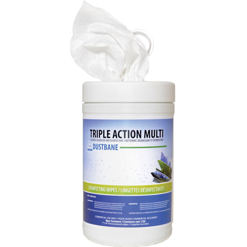 Triple Action Multi Disinfecting Wipes, 7" x 8", 120 Count SPOC Demo