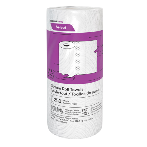 Pro Select Kitchen Towel Roll, 2 Ply, 250 Sheets/Roll, 8" W, 11" L SPOC Demo