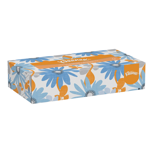 Papier-mouchoir Kleenex, 2 pli, 8" lo x 8-1/2" la, 125 feuilles/boîte SPOC Demo