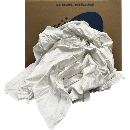 Recycled Wiping Rags, Cotton, White, 20 lbs. SPOC Demo