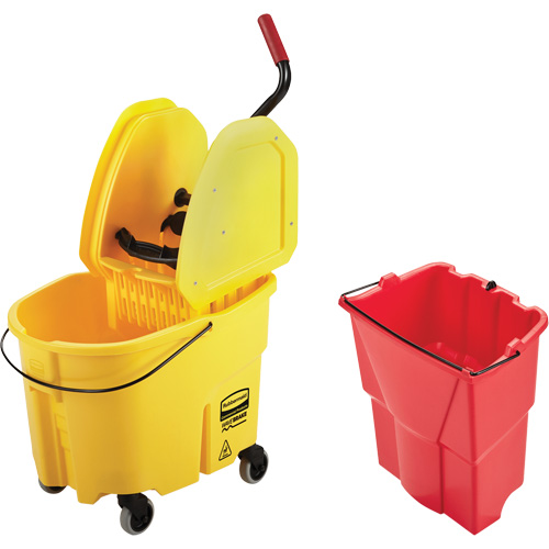 WaveBrake&reg; Mop Bucket & Wringer Combo Pack, Down Press, 8.75 US Gal.(35 Quart), Yellow SPOC Demo