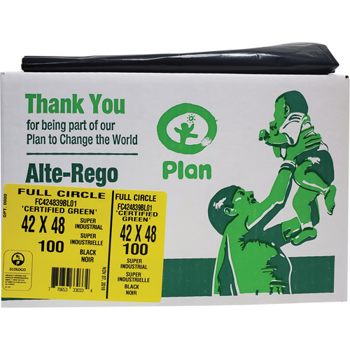Full Circle Super Industrial Garbage Bags, Biodegradable, X-Strong, 48" L x 42" W, 1.5 mils Thick SPOC Demo