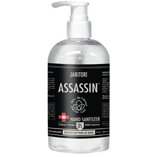 54 Assassin Hand Sanitizer, 500 ml, Pump Bottle, 70% Alcohol SPOC Demo