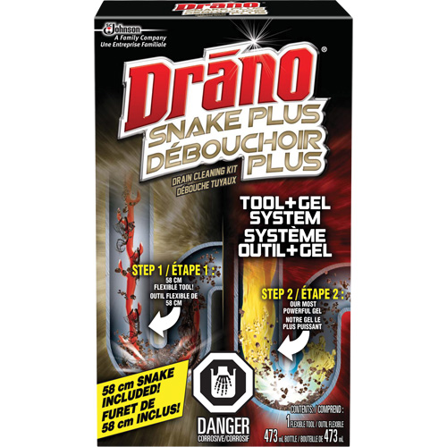 Trousse de furet et gel d&eacute;boucheur pour tuyaux de Drano SPOC Demo