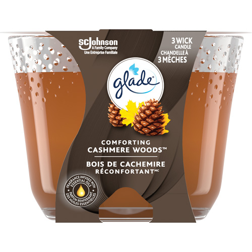 Glade&reg; 3-Wick Candle, Cashmere Woods&reg; SPOC Demo