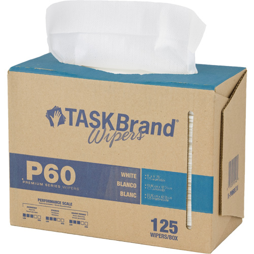 TaskBrand&reg; P60 Premium Series Wipers, All-Purpose, 16-3/4" L x 8-1/4" W SPOC Demo