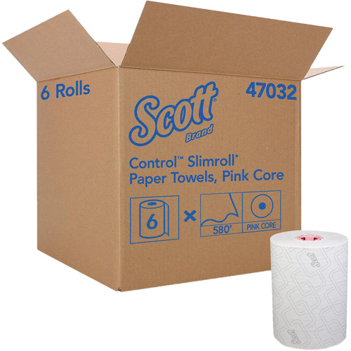 Serviettes Slimroll* de Scott en rouleau dur, 1 pli, Standard, 580' lo SPOC Demo