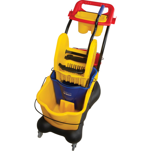 Multifunctional Mop Trolley, Down Press, 9.5 US Gal.(38 Quart), Yellow SPOC Demo