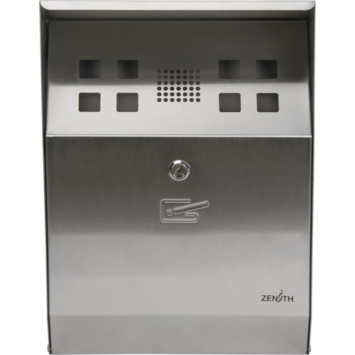Cendrier, Montage mural, Acier inoxydable, Capacit&eacute; 1.6 Litres, Hauteur 13-4/5" SPOC Demo