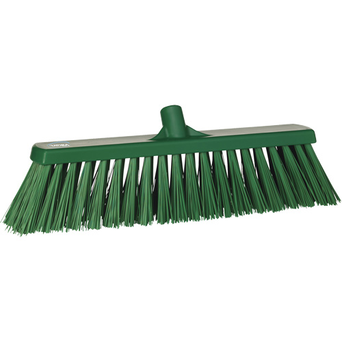 Heavy-Duty Push Broom, Stiff Bristles, 20", Polyester, Green SPOC Demo