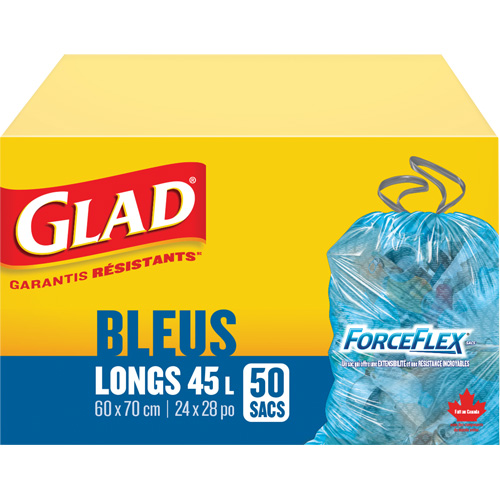 45L Recycling Bags, Regular, 24" W x 28" L, Blue SPOC Demo