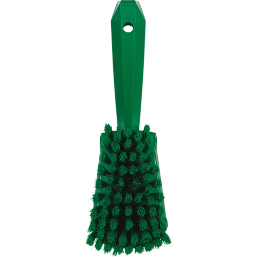 Brosse &agrave; r&eacute;curer avec manche court, Soies Doux, Longueur de 10-1/2", Vert SPOC Demo