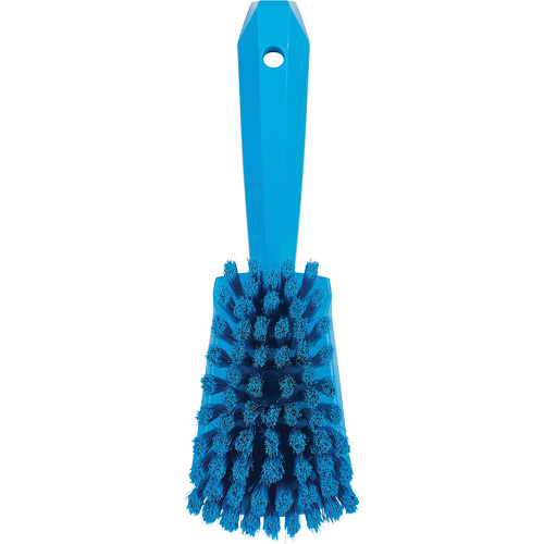 Brosse &agrave; r&eacute;curer avec manche court, Soies Doux, Longueur de 10-1/2", Bleu SPOC Demo