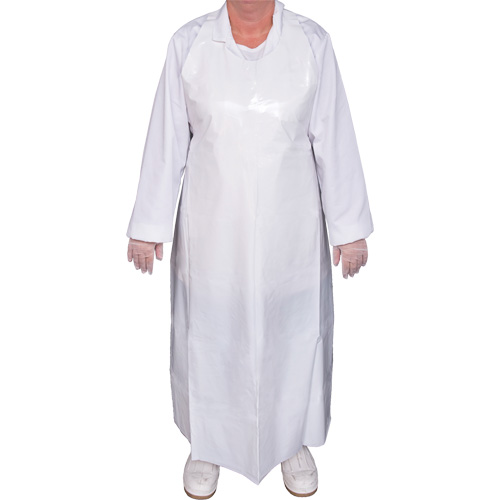 Top Dog 6 Mil. Apron, Polyurethane, 50" L x White SPOC Demo