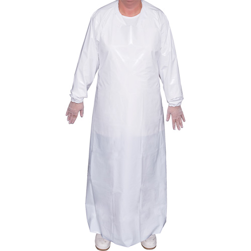 Top Dog 6 Mil. Gown, Large, White, Polyurethane SPOC Demo