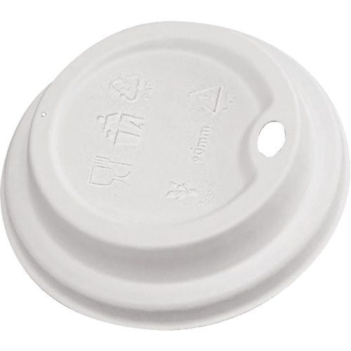 Couvercles &agrave; boire en d&ocirc;me blanc compostables SPOC Demo