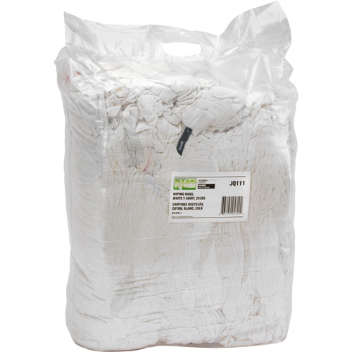 Chiffons fabriqu&eacute;s &agrave; partir de mat&eacute;riaux recycl&eacute;s, Coton, Blanc, 25 lb SPOC Demo