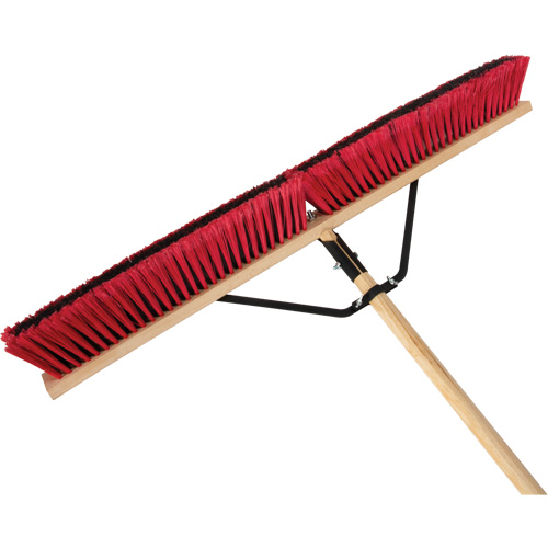 Push Broom with Braced Handle, 36", Medium, PVC Bristles SPOC Demo