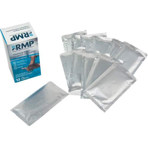Lingettes nettoyantes emball&eacute;es individuellement, 12 lingettes, 8" x 9-1/2" SPOC Demo