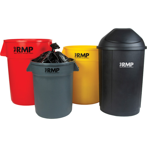 Half-Round Garbage Bin, Polyethylene, 21 US gal. SPOC Demo