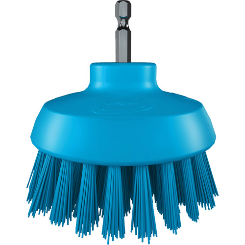 Brosse ronde HyDrive pour perceuse, Soies Tr&egrave;s ferme, Longueur de 3-1/10", Bleu SPOC Demo