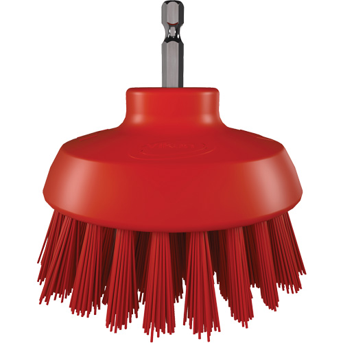 Brosse ronde HyDrive pour perceuse, Soies Tr&egrave;s ferme, Longueur de 3-1/10", Rouge SPOC Demo