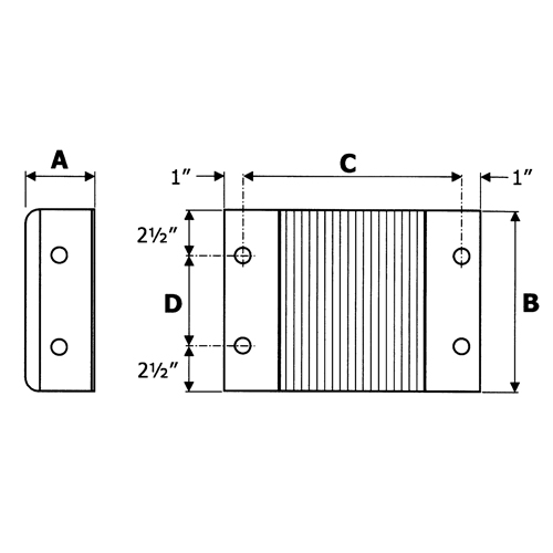 Laminated Dock Bumpers, Horizontal, Rubber, 24" W x 9" D x 12" H SPOC Demo