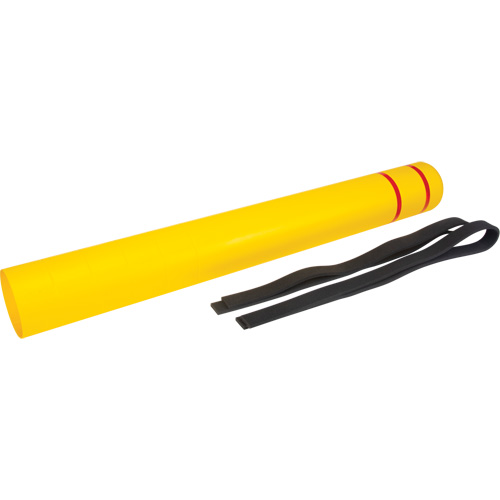 Capuchon en poly&eacute;thyl&egrave;ne pour borne de protection, 6-5/8" dia. x 60" l, Rouge/Jaune SPOC Demo