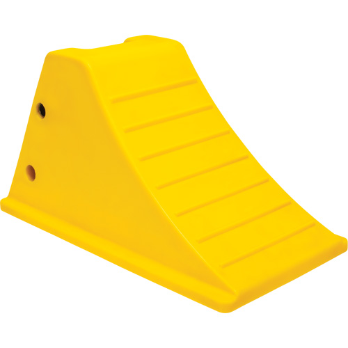 Cales de roue avec surface antid&eacute;rapante en aluminium, Polyur&eacute;thane, Jaune s&eacute;curit&eacute; OSHA, 11-1/4" la x 21" p x 12-1/4" h SPOC Demo
