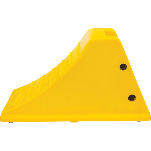 Cales de roue avec surface antid&eacute;rapante en aluminium, Polyur&eacute;thane, Jaune s&eacute;curit&eacute; OSHA, 11-1/4" la x 21" p x 12-1/4" h SPOC Demo