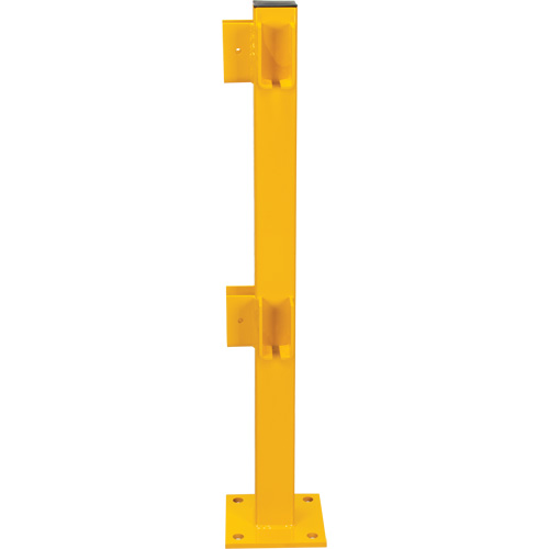 Poteau de coin pour garde-corps l&eacute;gers, Acier, 42" h, Jaune s&eacute;curit&eacute; OSHA SPOC Demo