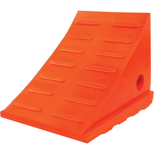 25 Ton General Purpose Wheel Chock, Urethane, Orange SPOC Demo