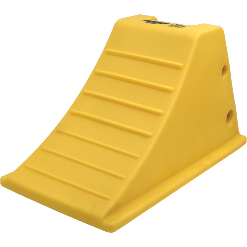 75 Ton Large Equipment Wheel Chock with Grip Pads, Urethane, Yellow SPOC Demo