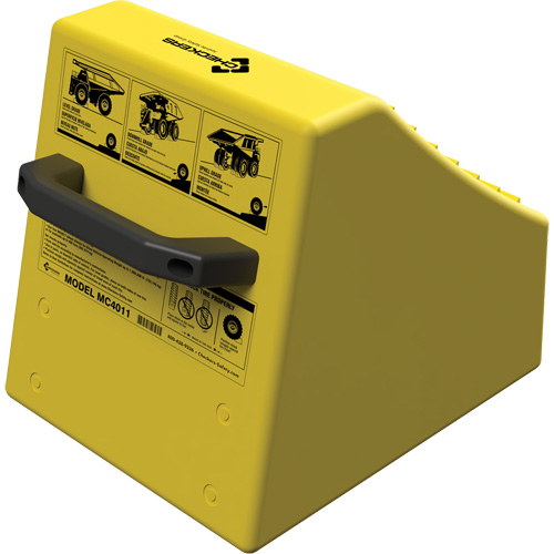 Checkers Safety Heavy-Duty Ultra Class Mining Wheel Chock without Bracket, HDPE, Yellow, 14-1/2" W x 17-1/2" D x 16" H SPOC Demo