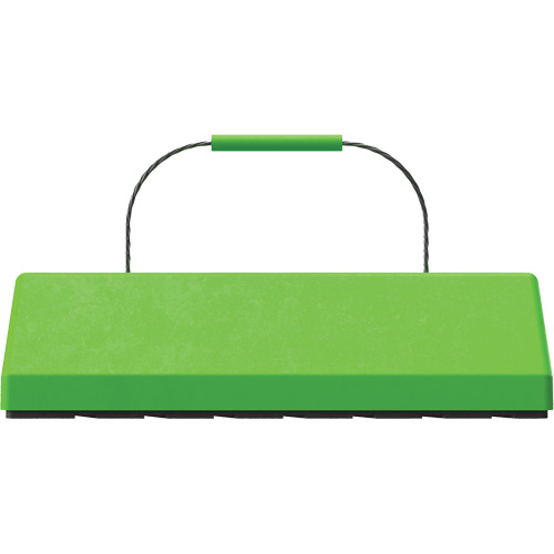 Checkers Safety SafeRay  Aircraft Wheel Chock with Cable Handle & Rubber Pad, Urethane, Fluorescent Green, 24" W x 8" D x 6" H SPOC Demo