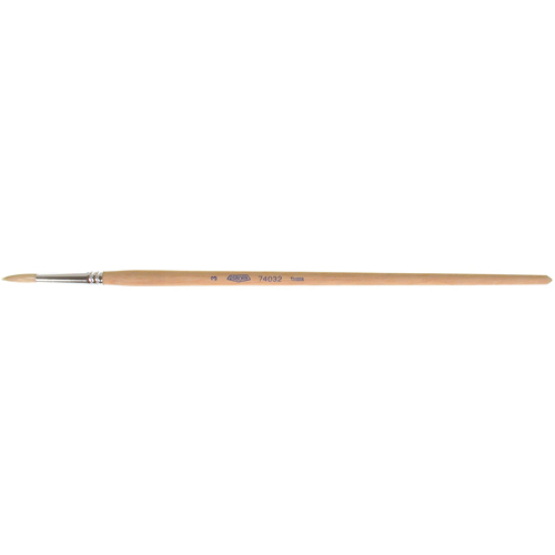 Pure White Bristle Round Marking Paint Brush, 3/16" Brush Width, White China, Wood Handle SPOC Demo