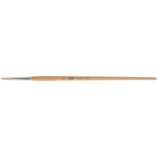 Pinceau de forme ronde en soies blanches pures pour marquage, Largeur de la brosse de 7/32", Soie blanche, Manche &agrave; Bois SPOC Demo