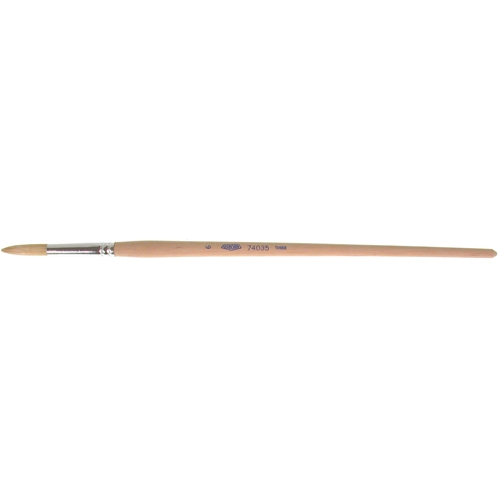 Pinceau de forme ronde en soies blanches pures pour marquage, Largeur de la brosse de 9/32", Soie blanche, Manche &agrave; Bois SPOC Demo