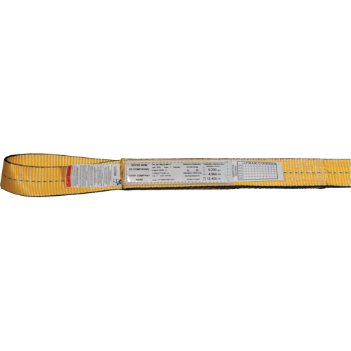 &eacute;lingues de levage en nylon, Pli Simple, Oeillet double, Type 3, 3" la x 3' lo, Limite de charge verticale 4700 lb SPOC Demo
