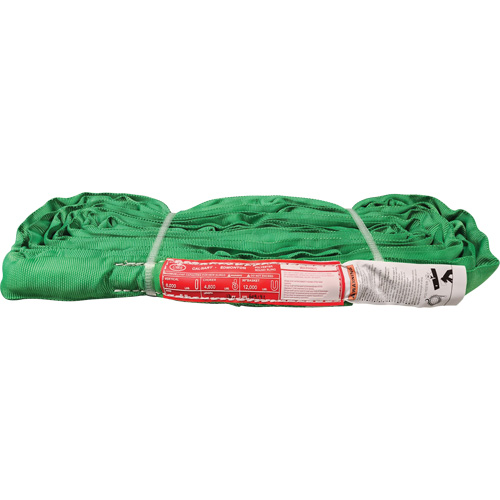 Polyester Round Sling, Green, 12' L, 6000 lbs. Vertical Load SPOC Demo