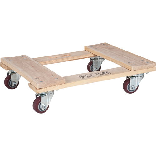 Hardwood Dolly, Polyurethane Wheels, 900 lbs. Capacity, 18" W x 24" D x 7" H SPOC Demo