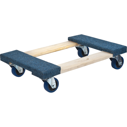 Carpeted Ends Hardwood Dolly, Wood Frame, 18" W x 24" L, 1400 lbs. Capacity SPOC Demo