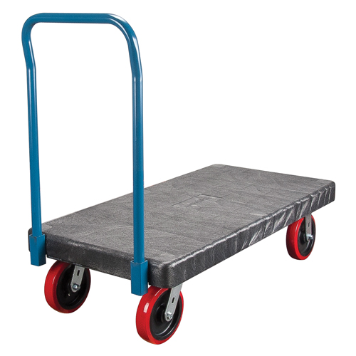Plastic Platform Truck, 48" L x 24" W, 2500 lbs. Cap., Polyurethane Wheels SPOC Demo