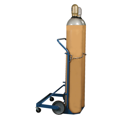 Professional Double Gas Cylinder Truck CC-2, Mold-on Rubber Wheels, 16-7/8" W x 7-1/4" L Base, 500 lbs. SPOC Demo