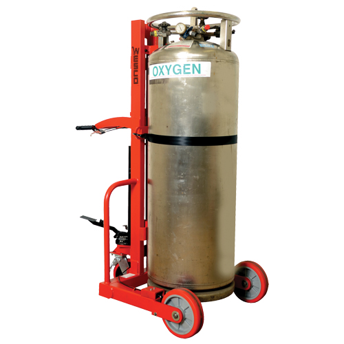 Hydraulic Large Liquid Gas Cylinder Cart HLCC, Polyurethane Wheels, 20" W x 20" D Base, 1000 lbs. SPOC Demo
