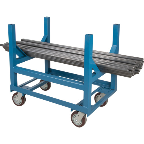 Chariot &agrave; berceaux pour tuyaux et barres, 24" lo x 24" la x 34" h, Capacit&eacute; de 2500 lb, Roue Polyur&eacute;thane SPOC Demo