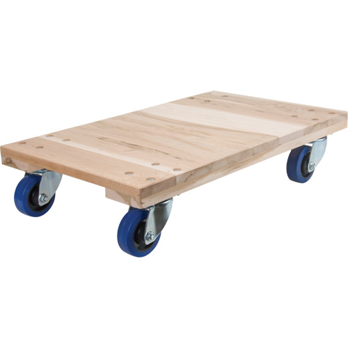 Medium-Duty Solid Wood Dollies, Polyolefin Wheels, 900 lbs. Capacity, 18" W x 24" D x 7" H SPOC Demo