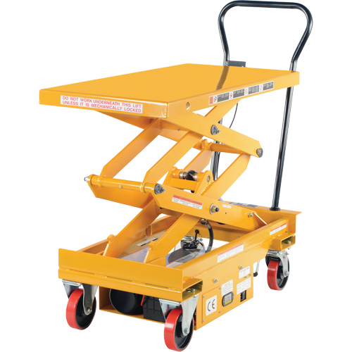 DC Powered Hydraulic Scissor Lift Elevating Cart, Steel, 39-3/4" L x 20-1/2" W, 1000 lbs. Capacity SPOC Demo